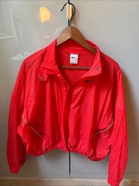 Nike Women's Bright Red Cropped Running Jacket